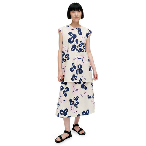 Marimekko Pudas Poiminto Tunic, Light Pink & Dark Navy