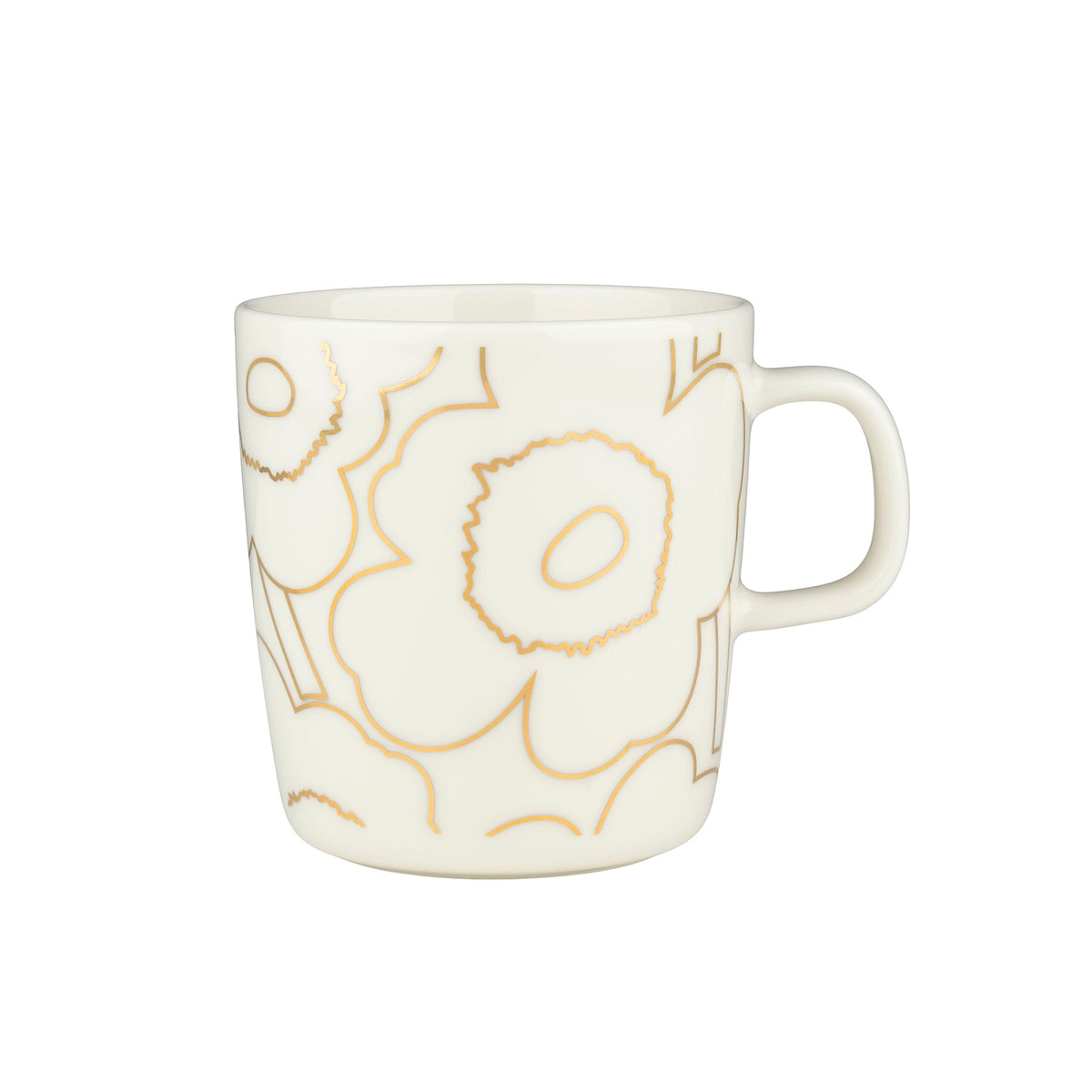 Marimekko Piirto Unikko Mug, with Gold Flower Eleish Van Breems Home