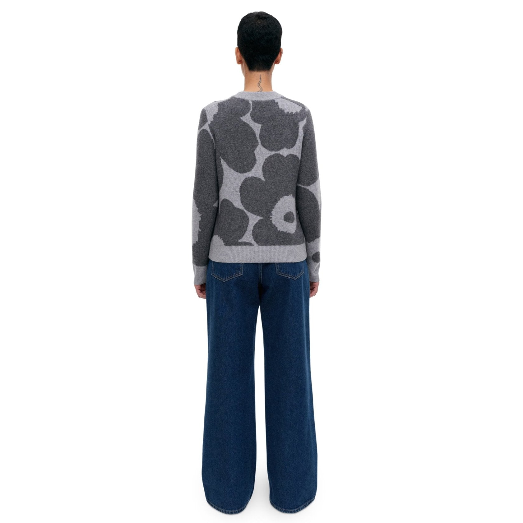 Marimekko Aukio Unikko Cashmere Pullover Gray - Eleish Van Breems Home