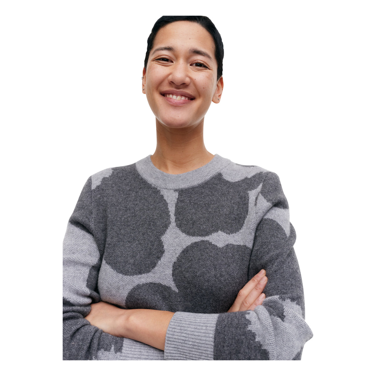 Marimekko Aukio Unikko Cashmere Pullover Gray Eleish Van Breems Home