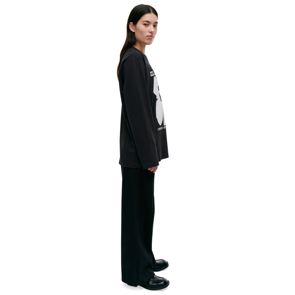 Marimekko Biitti Unikko Placement Jersey Top, Black Eleish Van Breems Home