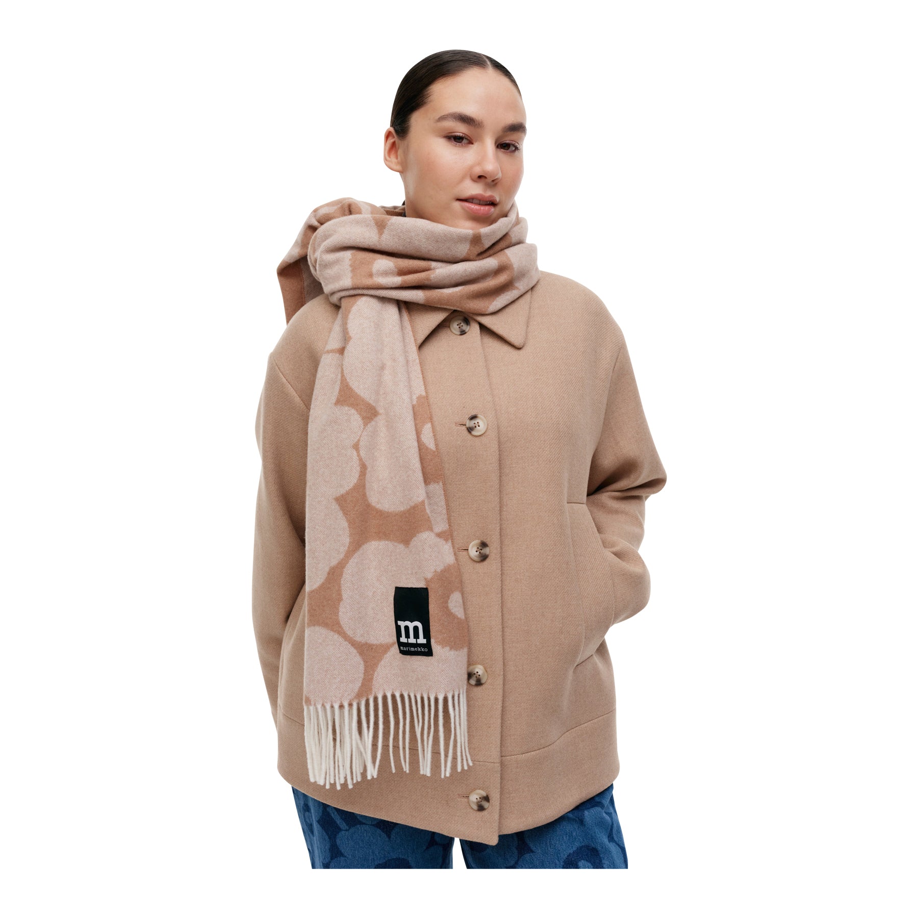 Marimekko Ovlin Unikko Scarf, Beige Eleish Van Breems Home