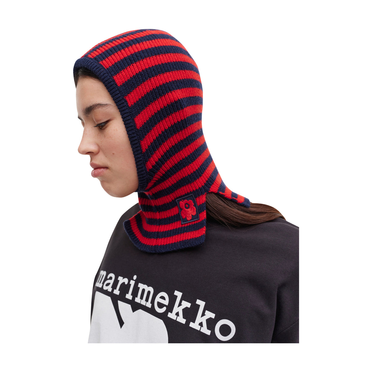 Marimekko Pyorre Tasaraita Balaklava, Red &amp; Navy Striped Eleish Van Breems Home