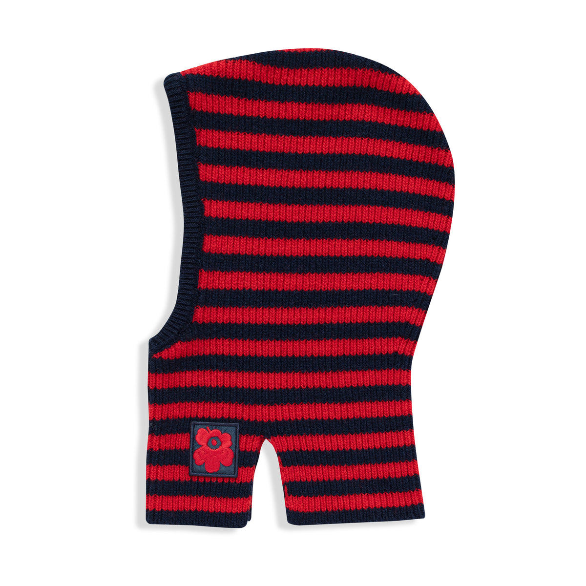 Marimekko Pyorre Tasaraita Balaklava, Red & Navy Striped Eleish Van Breems Home