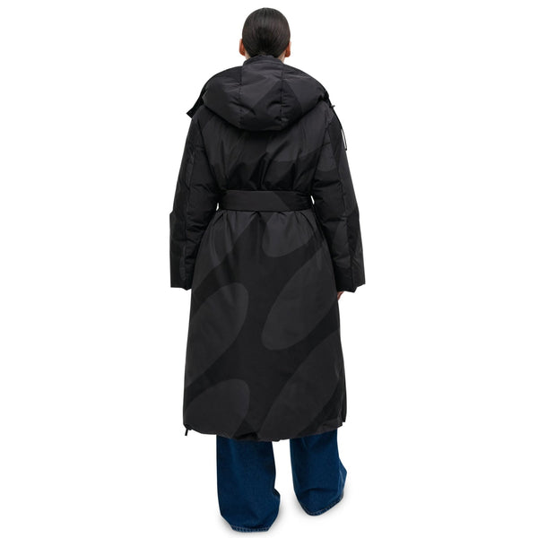 Marimekko Suoja Linssi Down Coat, Black & Charcoal - Eleish