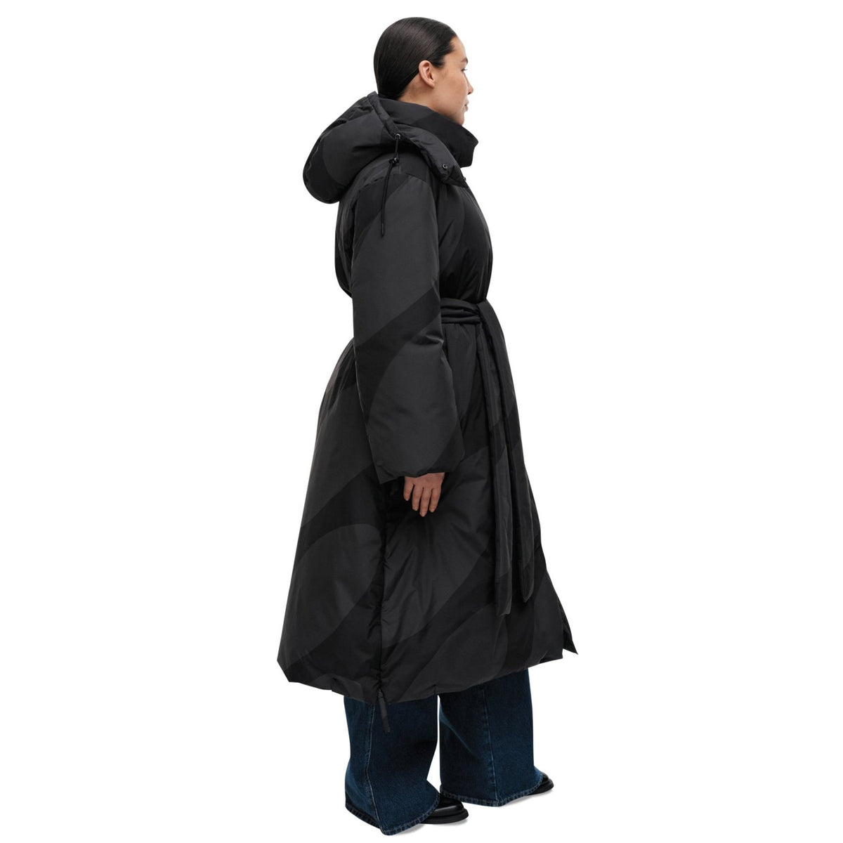 Marimekko Suoja Linssi Down Coat, Black & Charcoal Eleish Van Breems Home