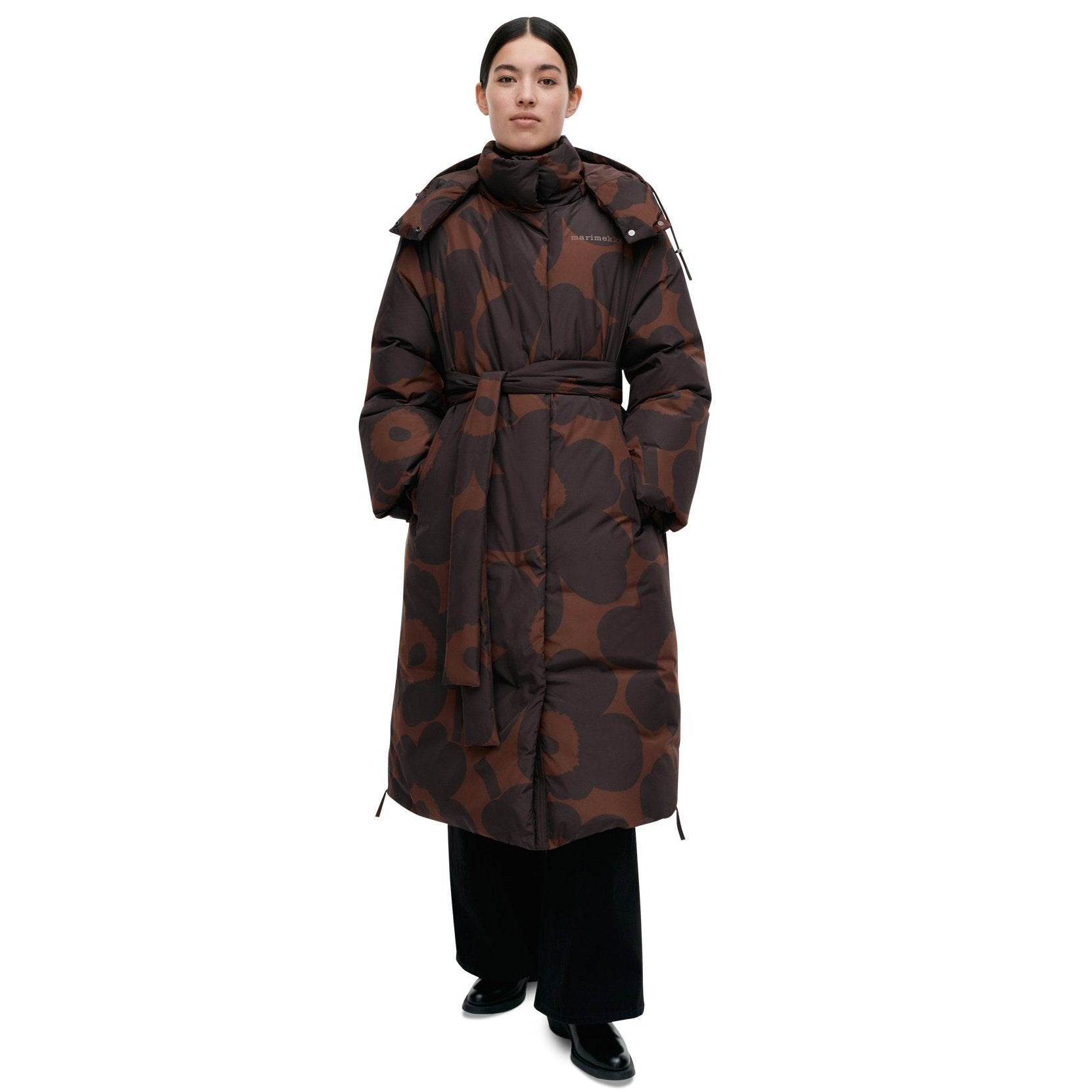 Marimekko Suoja Unikko Down Coat, Brown & Black Eleish Van Breems Home