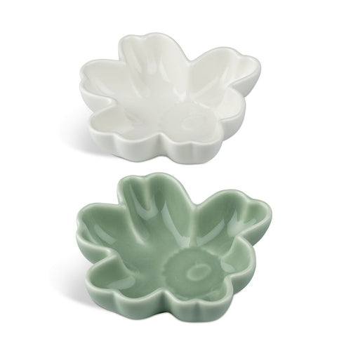 Unikko Bowls, White & Light Green, Set of 2