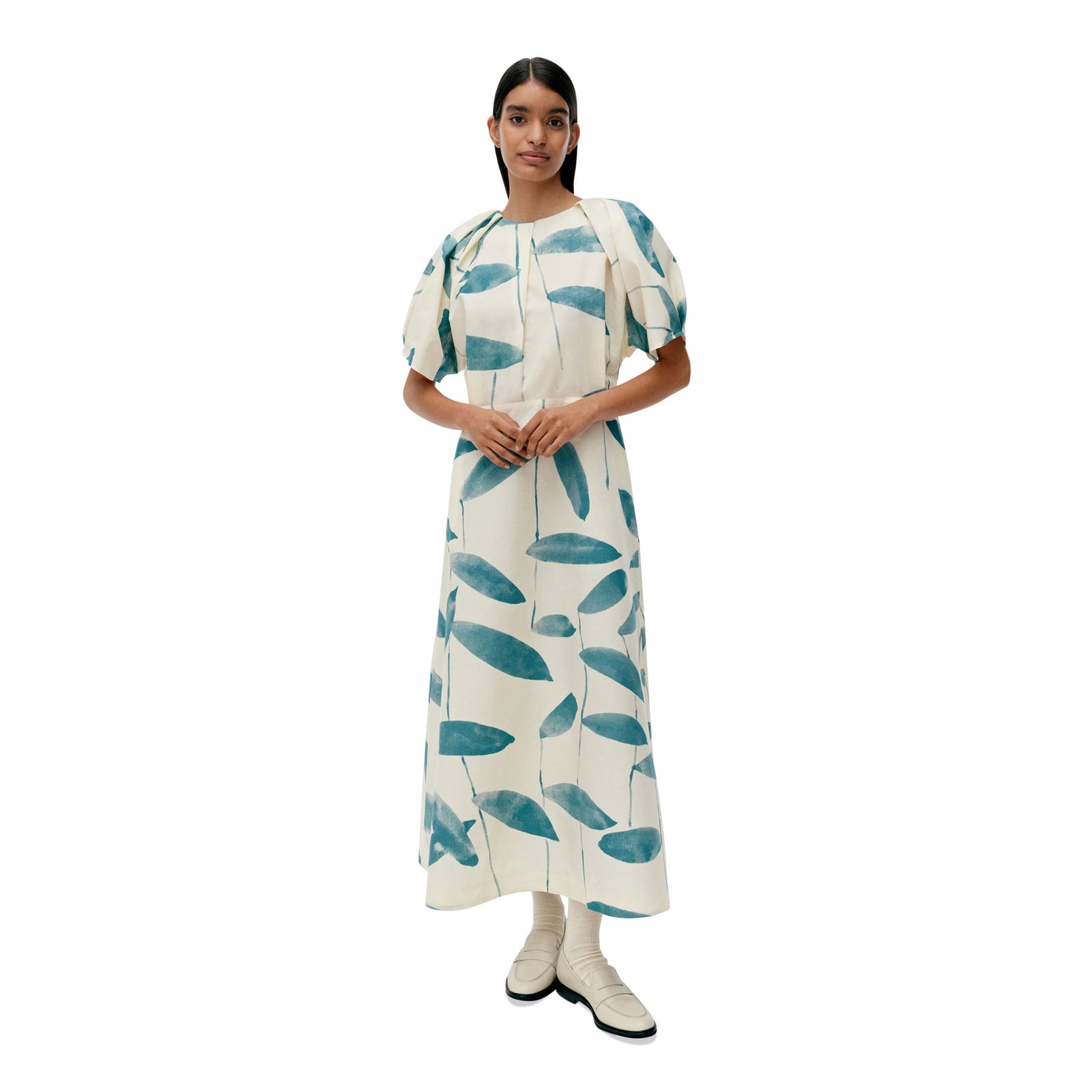 Marimekko Anatomia Paju Dress, Light Yellow & Dark Green Eleish Van Breems Home