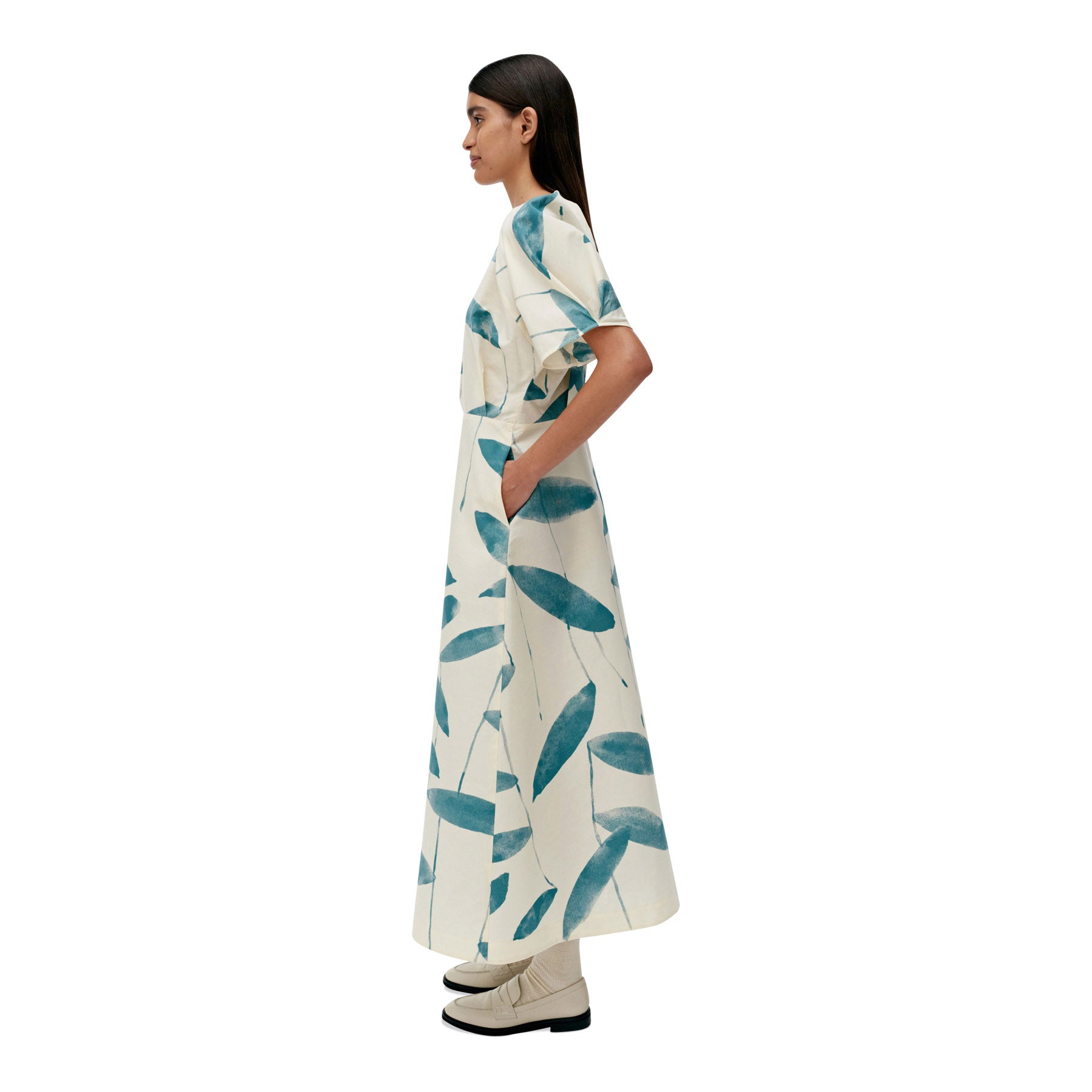 Marimekko Anatomia Paju Dress, Light Yellow & Dark Green - Eleish