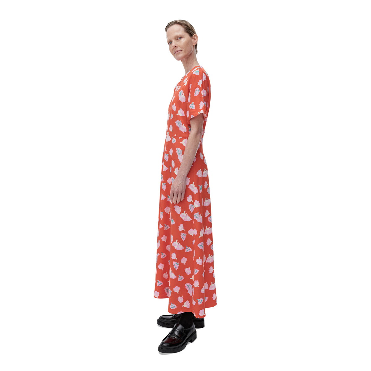 Marimekko Heleä Suitsuke Dress In Red, Rose & Mint Green Eleish Van Breems Home