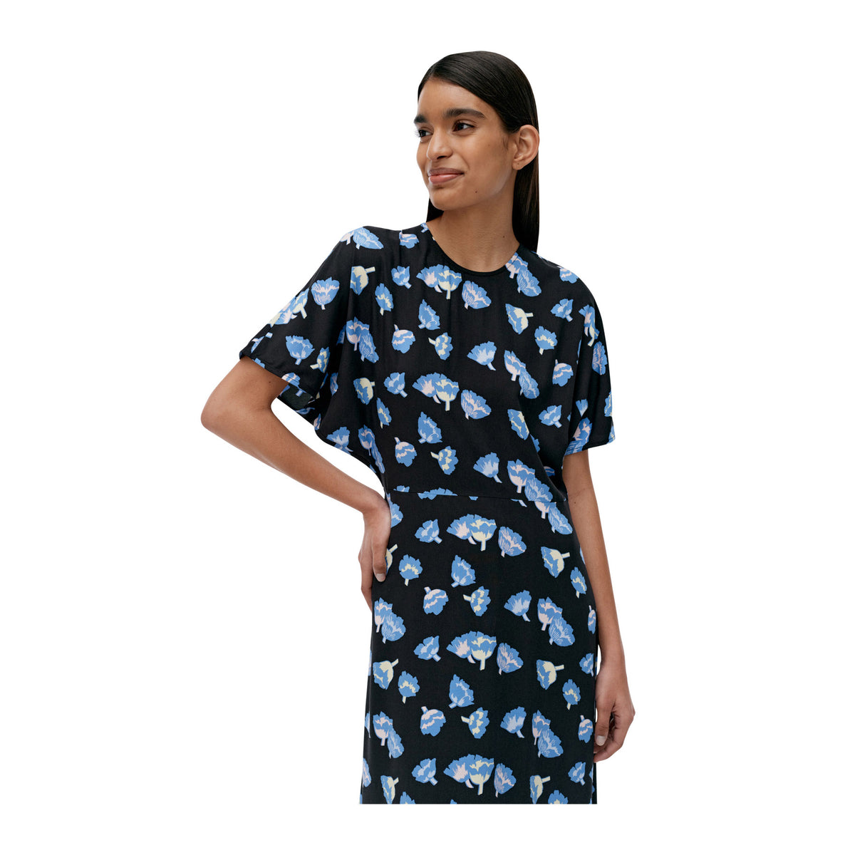 Marimekko Heleä Suitsuke Dress, Black, Blue & Rose Eleish Van Breems Home