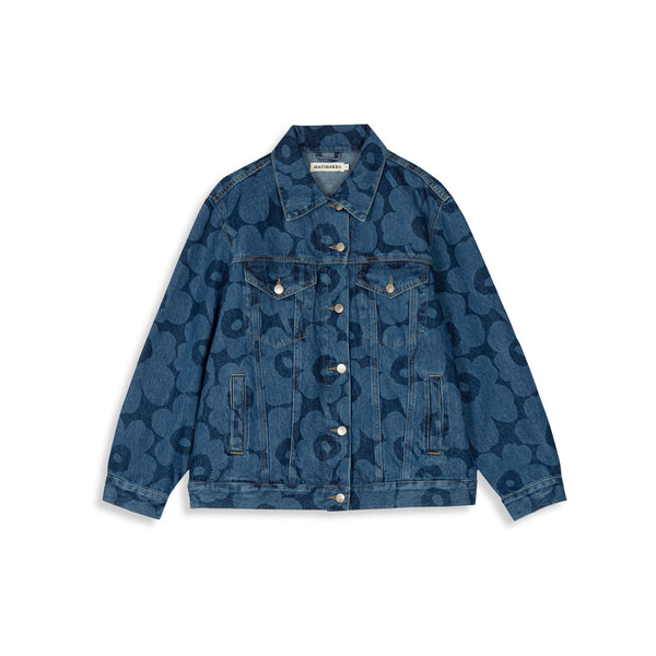marimekko 花柄デニムジャケット S Marimekko Maridenim Murros Unikko Floral Denim Jacket - Eleish Van