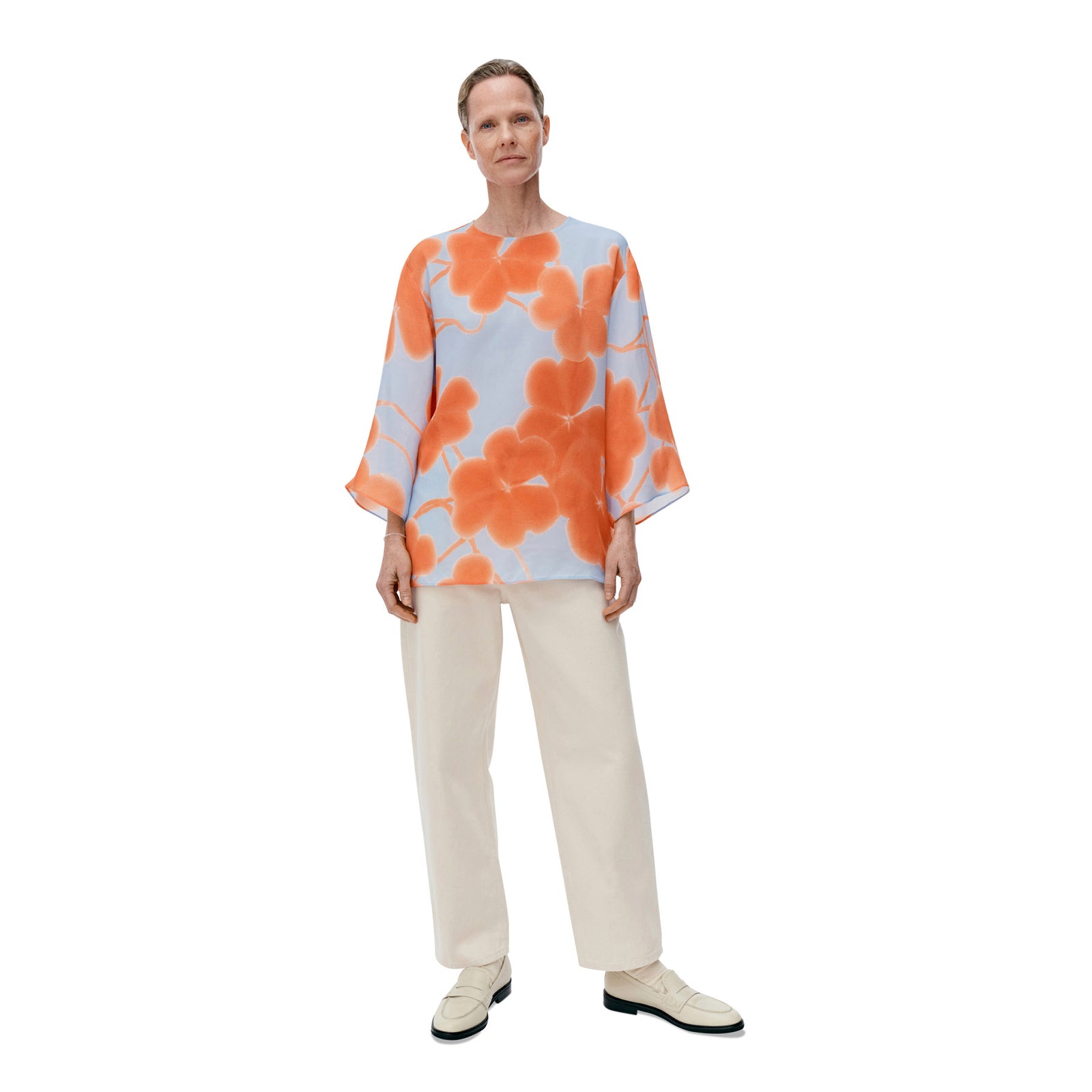 Marimekko Oaja Ketunleipä Shirt Blue, Orange & Pink Eleish Van Breems Home