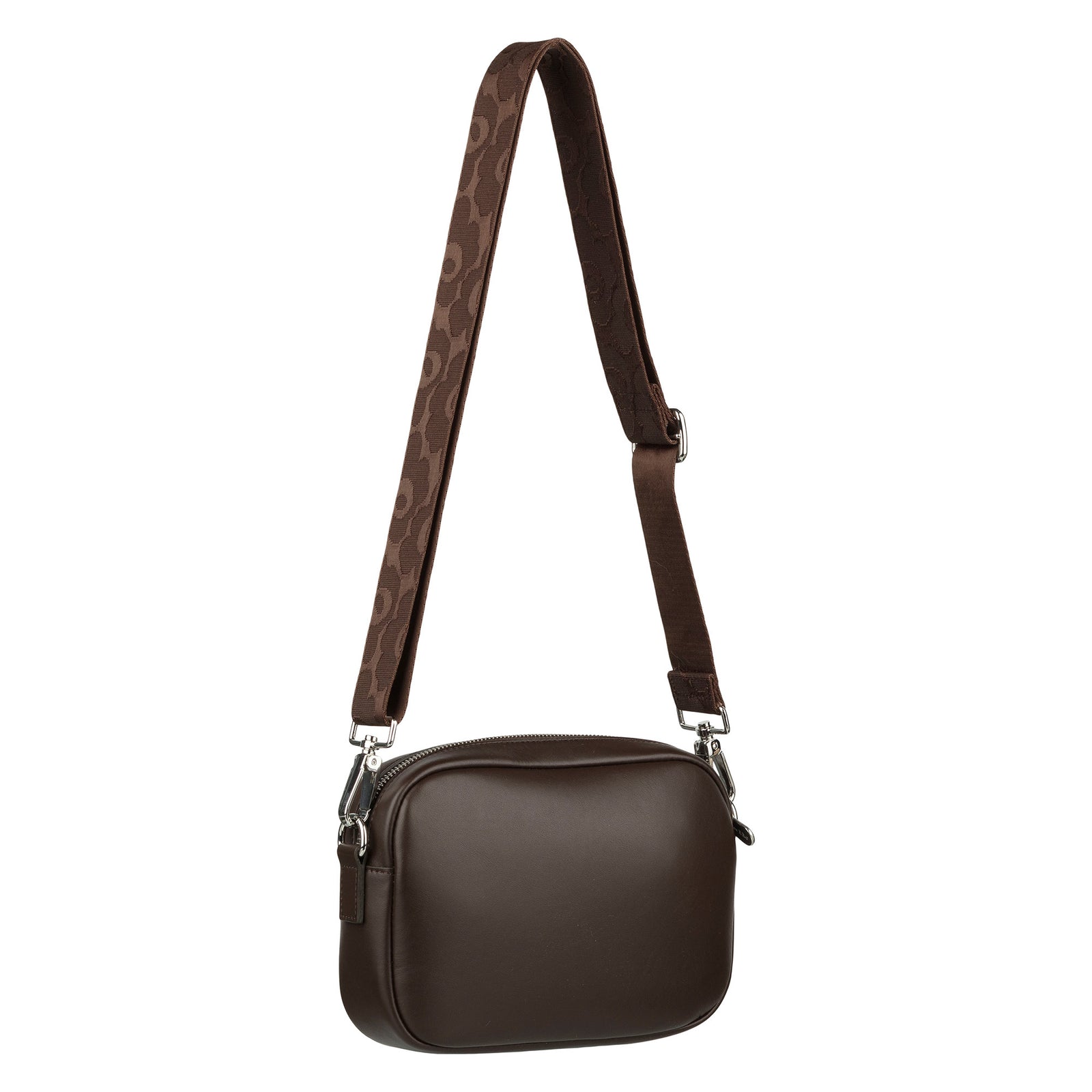 Marimekko Soft Leather Gratha Shoulder Bag, Dark Brown Eleish Van Breems Home