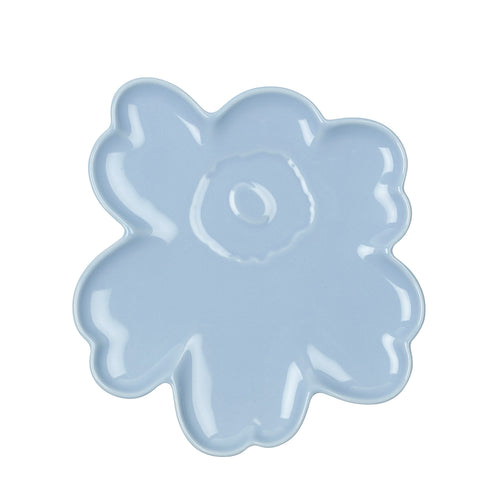 Marimekko Unikko Shaped Plate 8", Light Blue