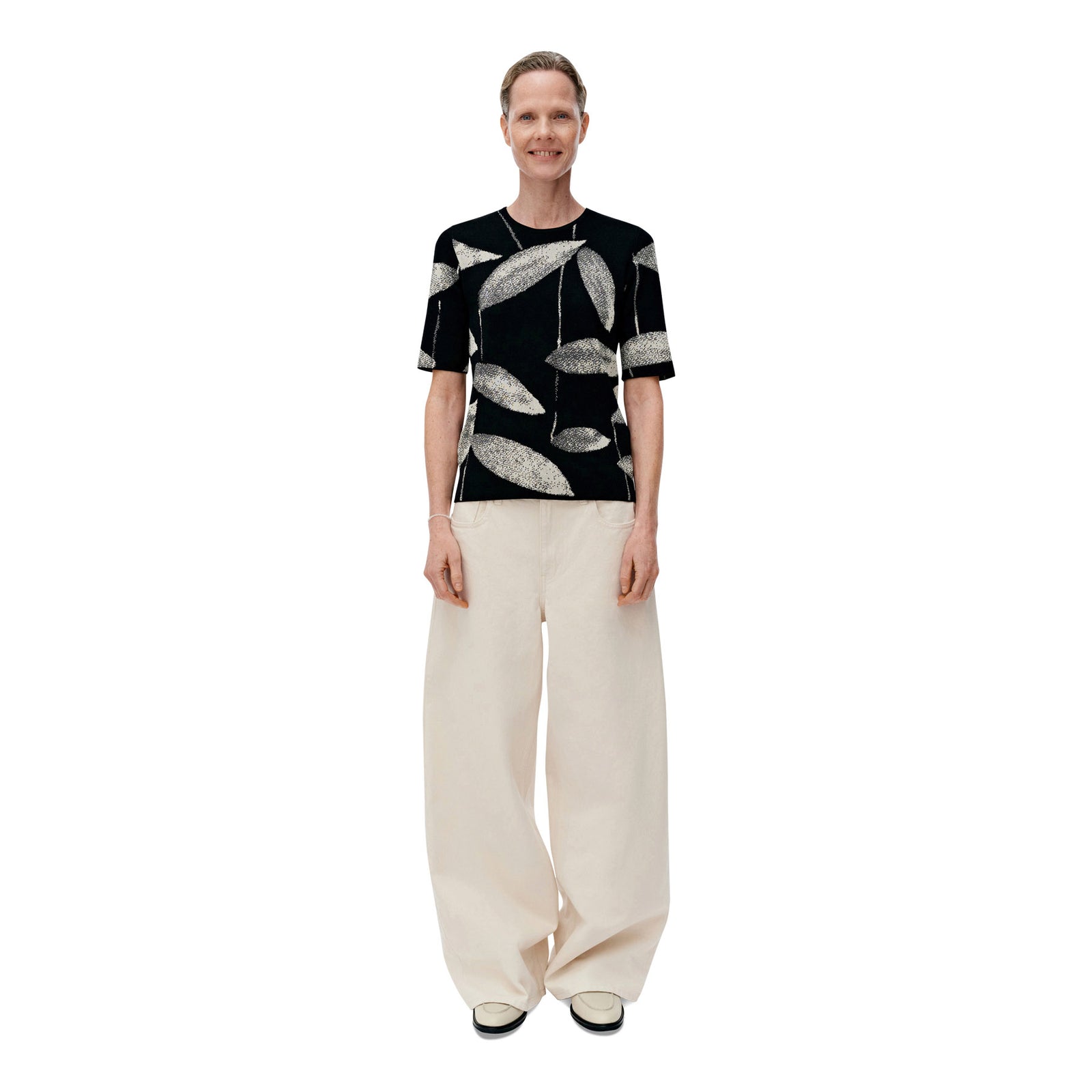 Marimekko Valittu Paju Knitted Top, Black & Off White Eleish Van Breems Home