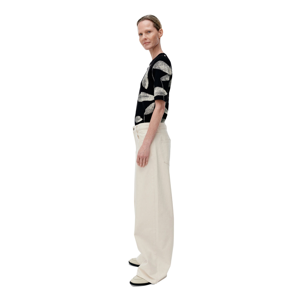 Marimekko Valittu Paju Knitted Top, Black & Off White Eleish Van Breems Home