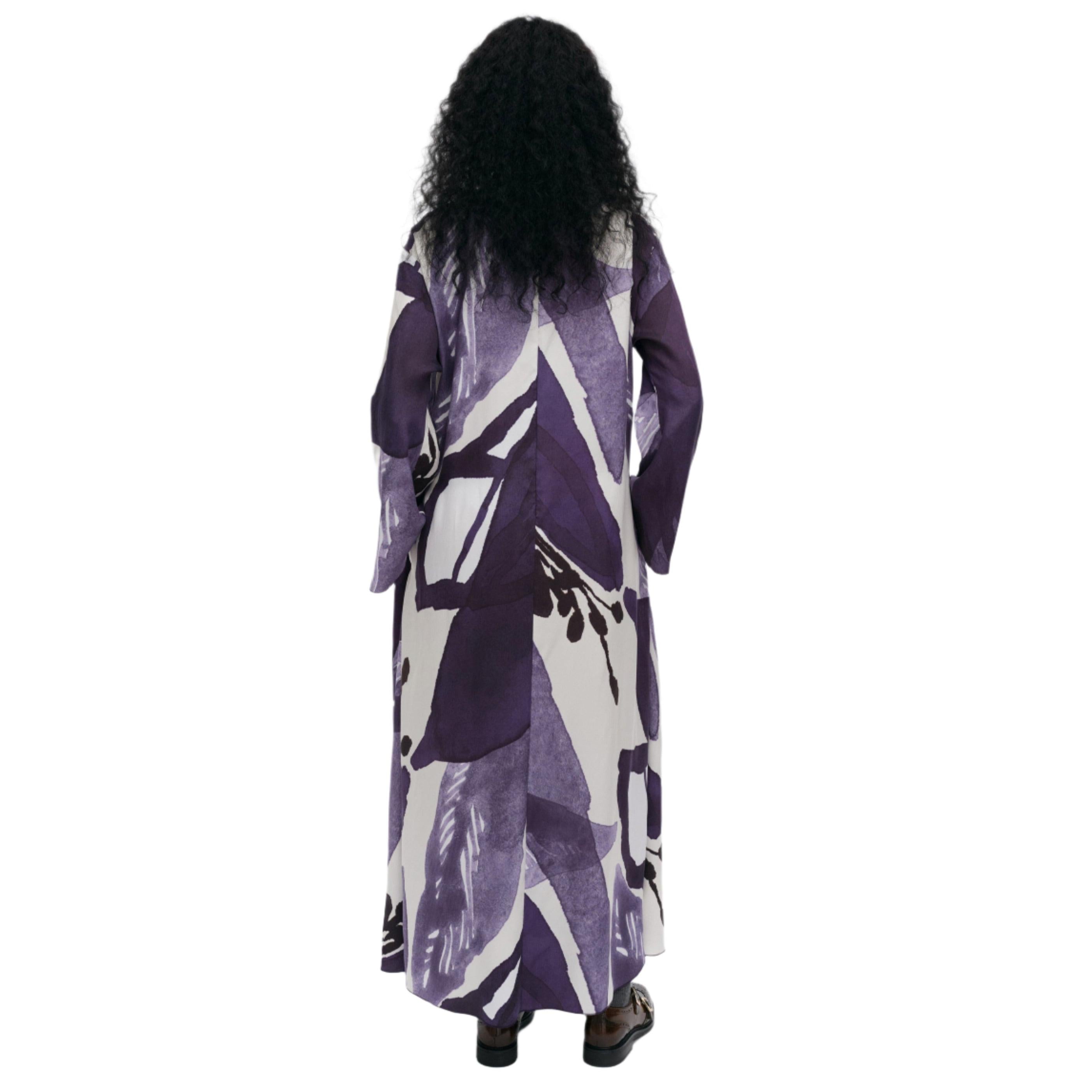 Marimekko Fluidi Kylmankukka Dress Violet and Off-White
