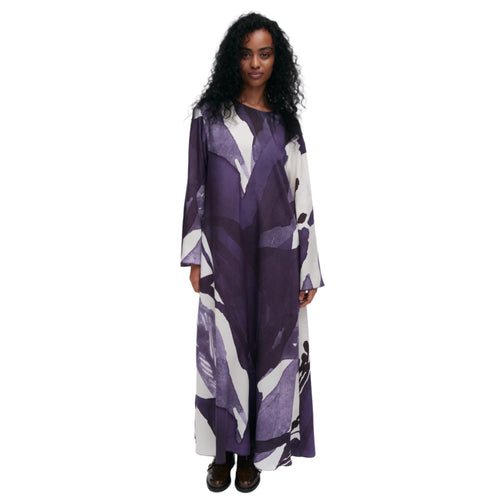 Marimekko Fluidi Kylmankukka Dress Violet and Off-White