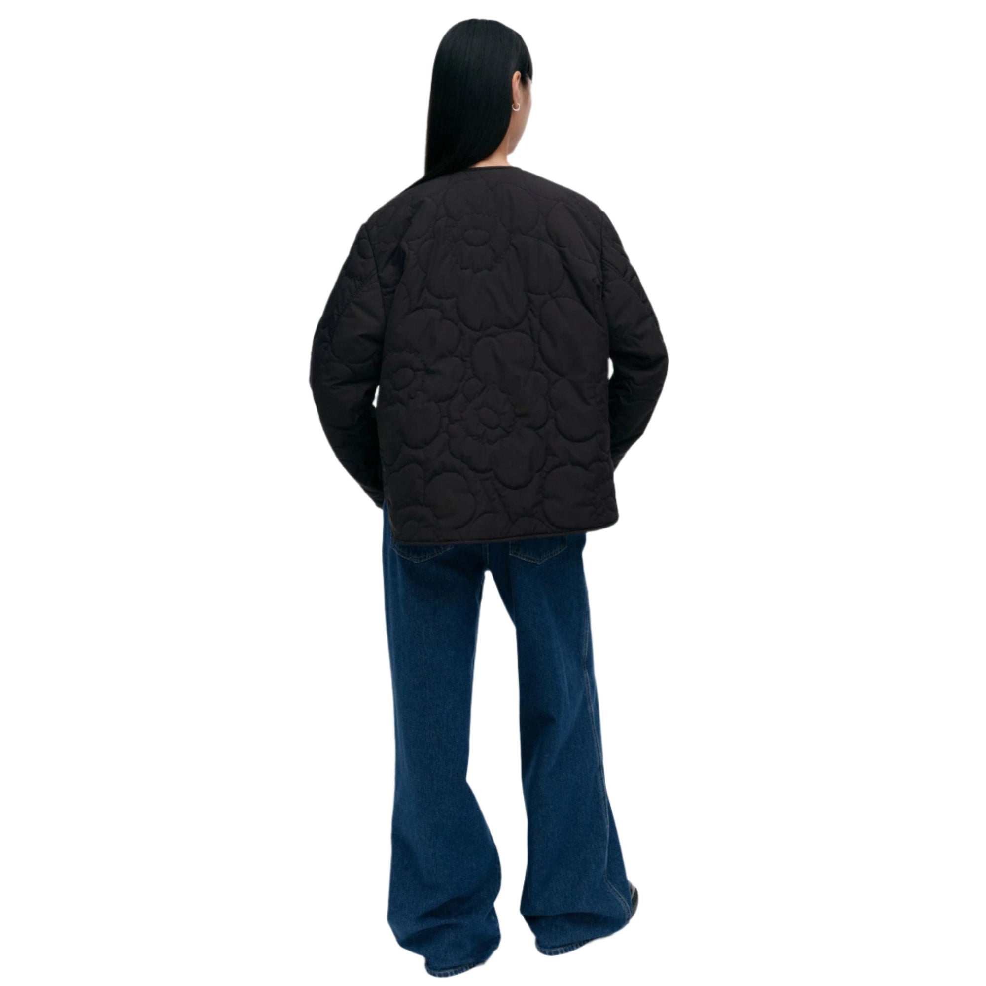 Marimekko Kapseli Piirto Unikko Lightweight Padded Coat Black Eleish Van Breems Home