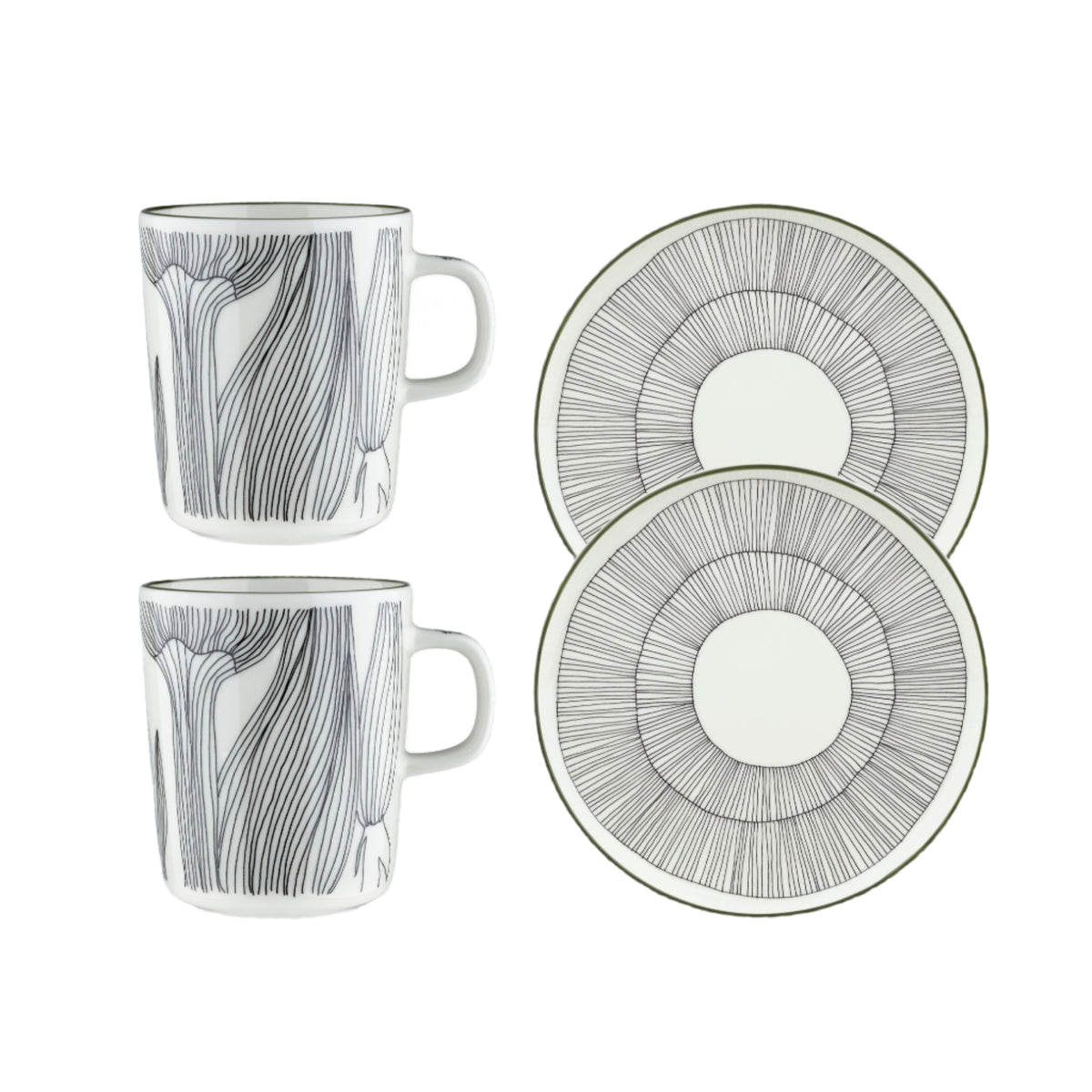 Marimekko Oiva / Kukat Puhkeavat Breakfast Set Forest Green Eleish Van Breems Home