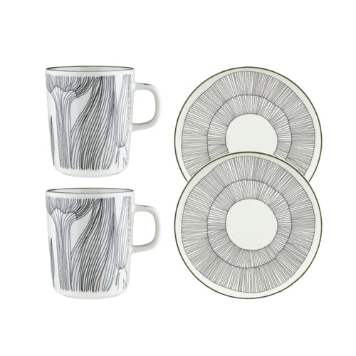 Marimekko Oiva / Kukat Puhkeavat Breakfast Set Forest Green