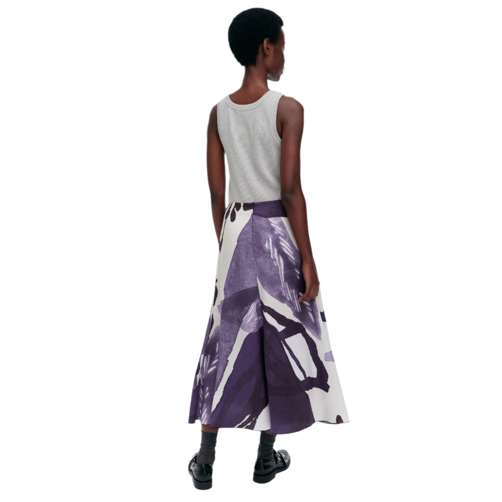 Marimekko Muovaus Kylmänkukka Skirt in Violet and Off-White Eleish Van Breems Home