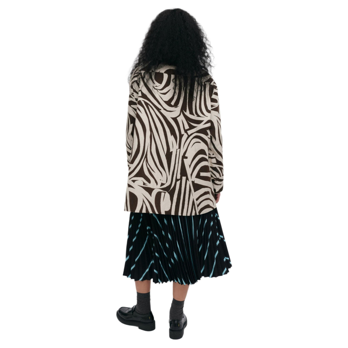 Marimekko Rakenne Jokuraita Blouse in Dark Brown and Beige Eleish Van Breems Home