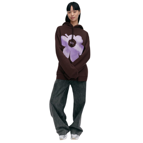 Marimekko Runoja Unikko Placement Kioski Hoodie in Brown and Lilac