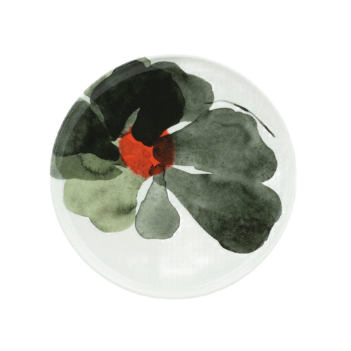 Marimekko Oiva / Valssi 8" Plate in Forest Green and Tomato Red