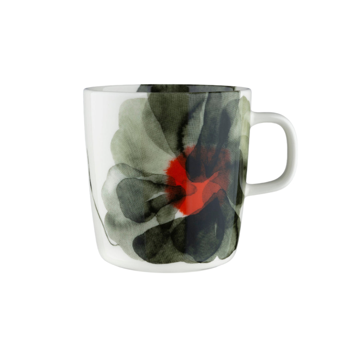 Marimekko Oiva / Valssi Mug in Forest Green and Tomato Red Eleish Van Breems Home