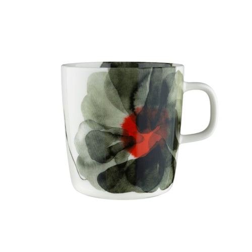 Marimekko Oiva / Valssi Mug in Forest Green and Tomato Red