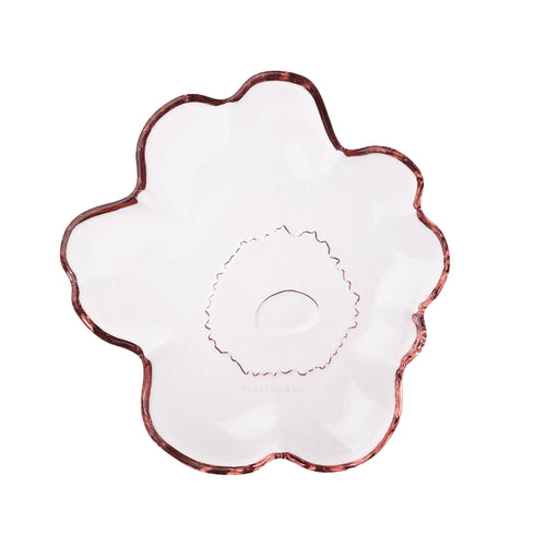 Marimekko Unikko Glass Plate, Pink
