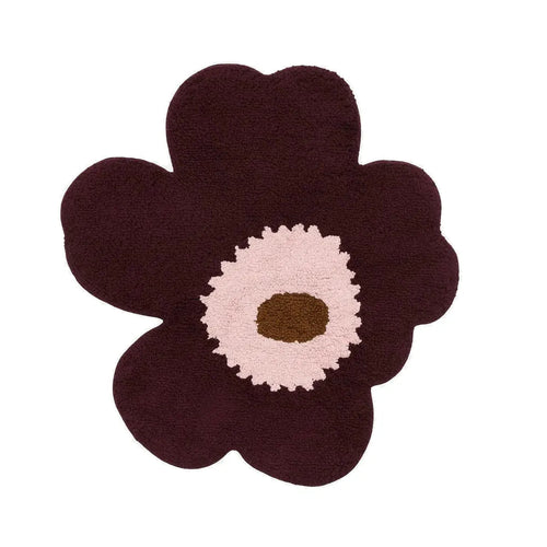 Marimekko Unikko Bath Mat Plum, Pink and Toffee