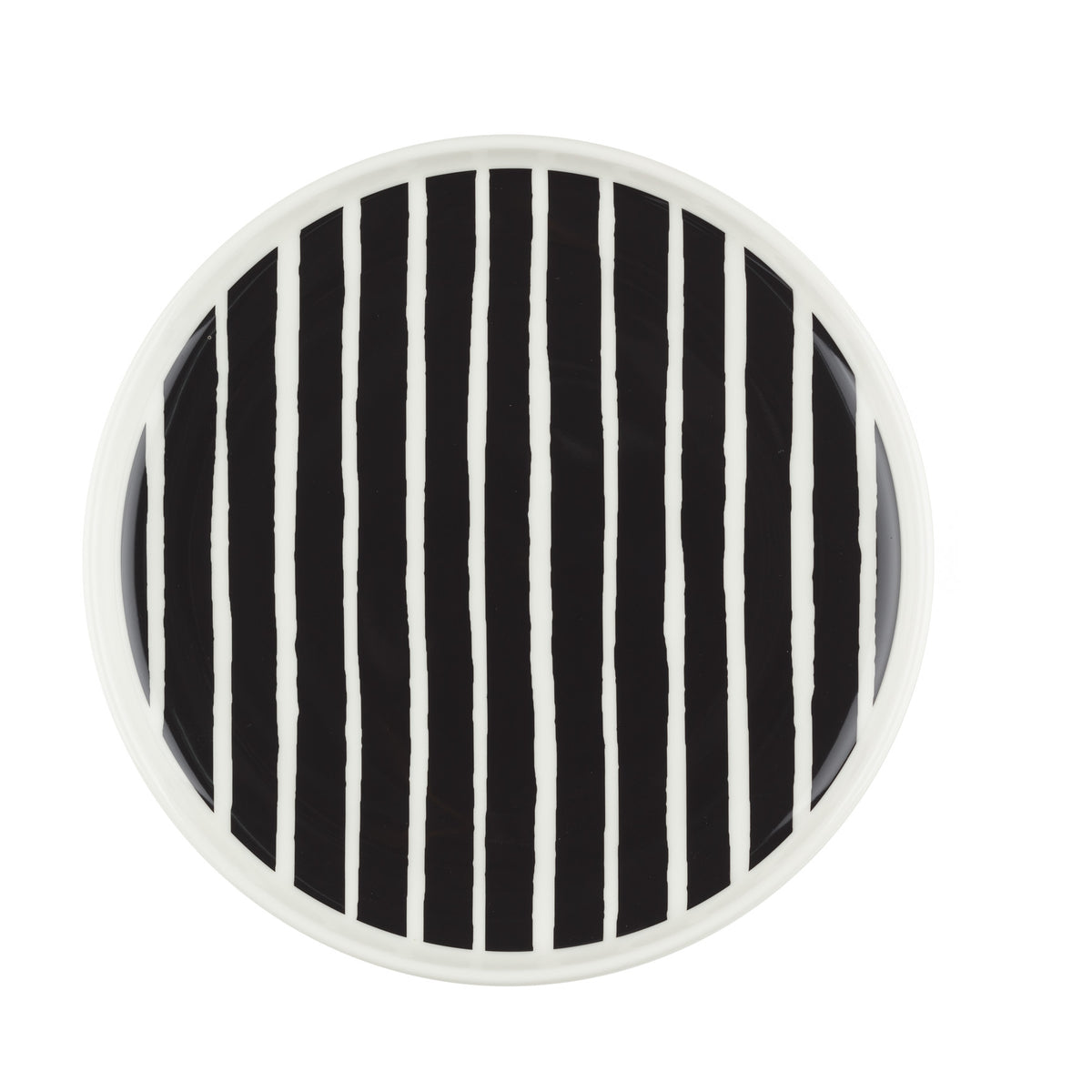 Marimekko Piccolo Plate Black &amp; White Stripe Eleish Van Breems Home
