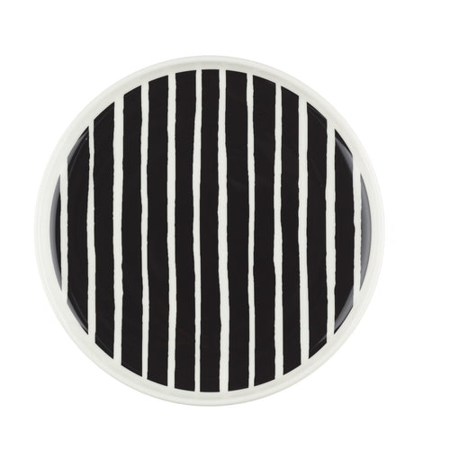 Marimekko Piccolo Plate Black & White Stripe
