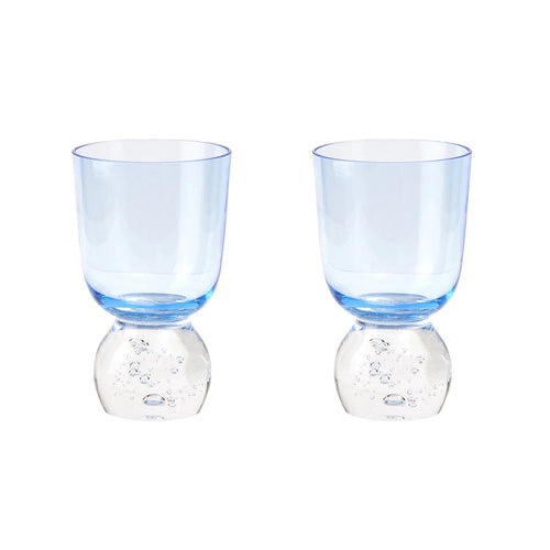 Hand Blown Bubble Glass Tumbler Set Of 2