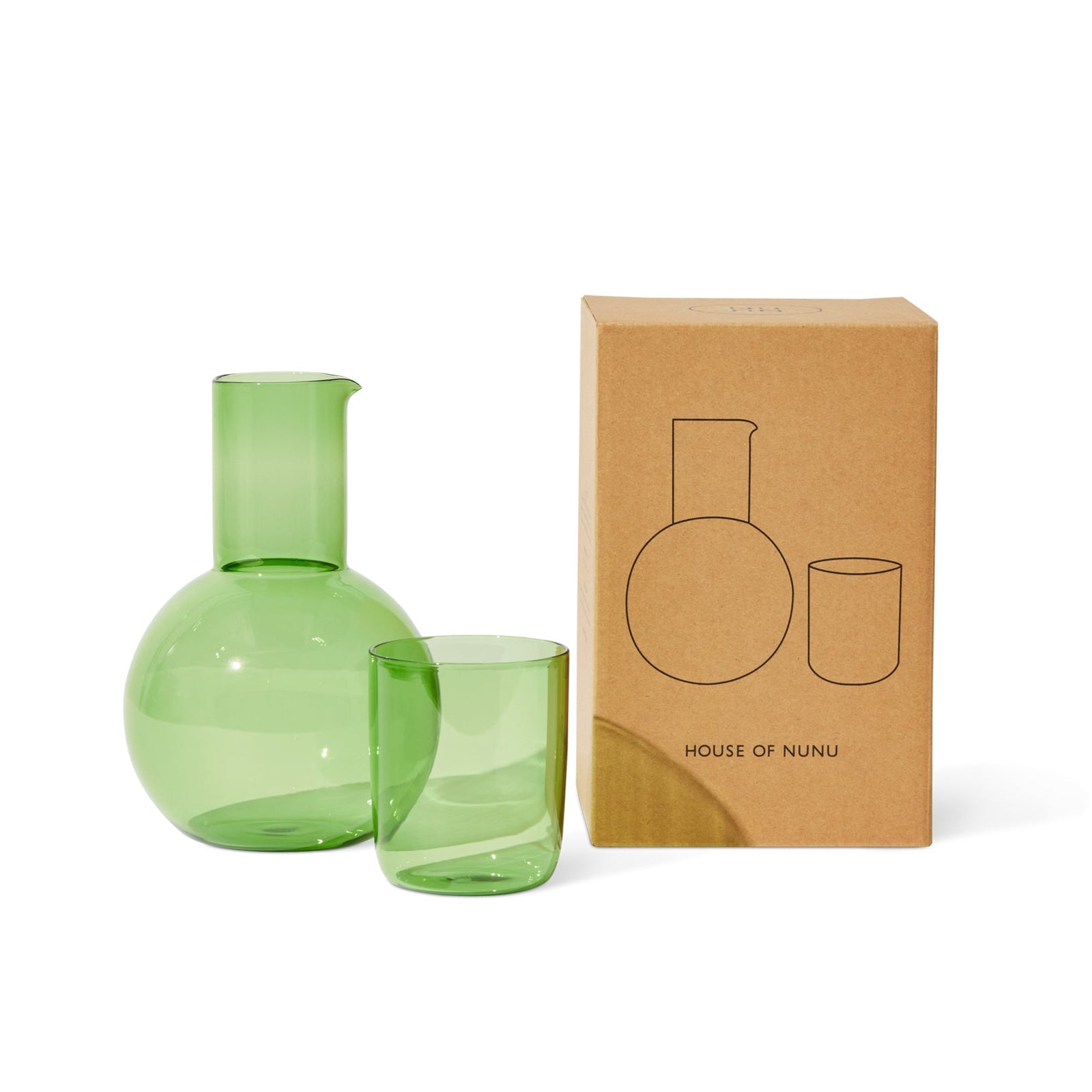 Belly Carafe & Cup Set, Green Eleish Van Breems Home