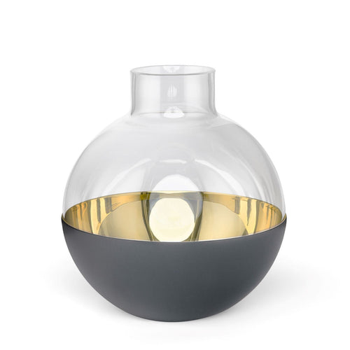 Pomme Brass Vase, Dark Grey, Medium