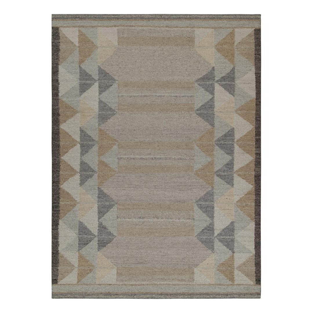 Scandinavian Geometric Rug With Gray, Blue, Beige 10'3" X 13'11" Eleish Van Breems Home