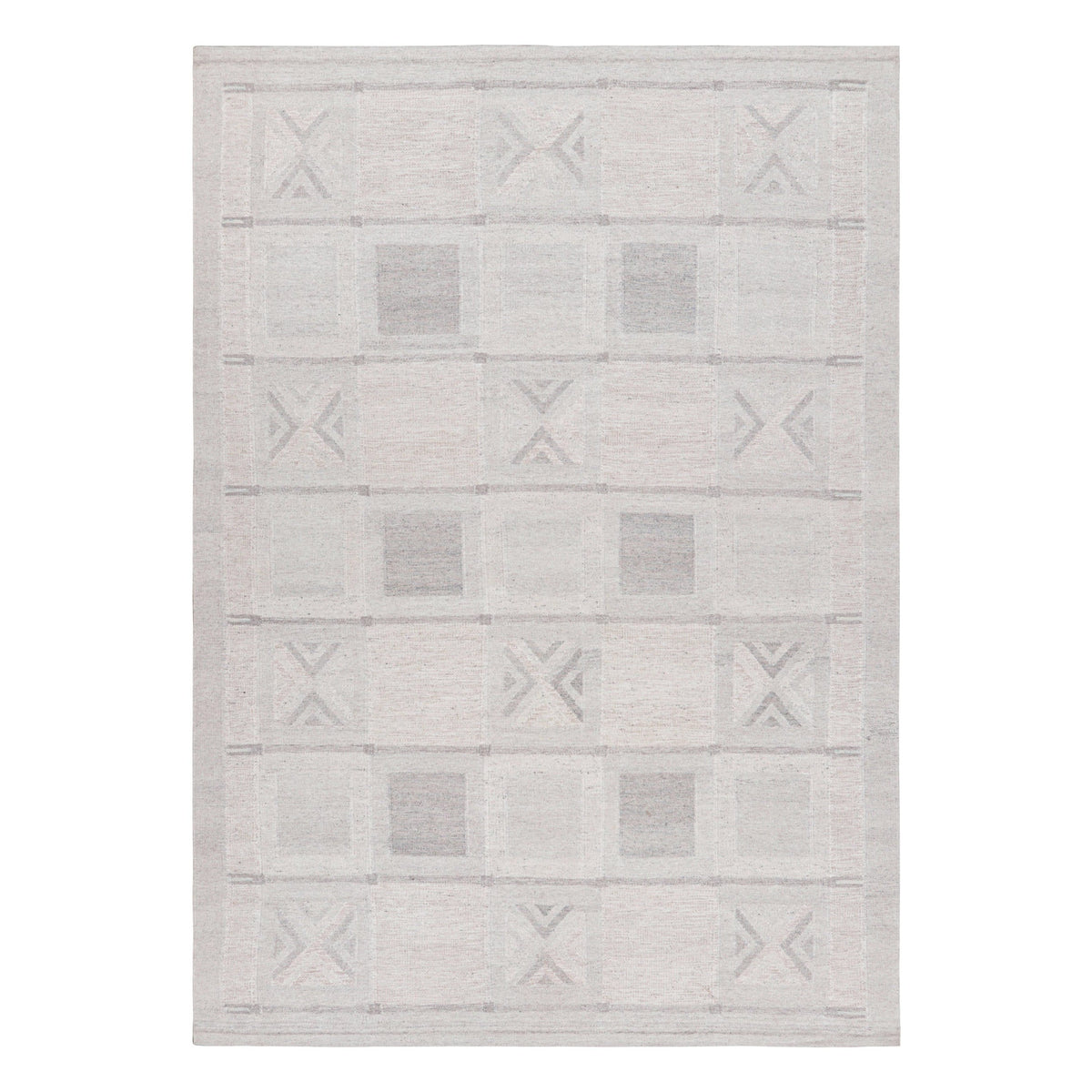 Scandinavian Geometric Rug In Light Gray 10' X 13'10" Eleish Van Breems Home