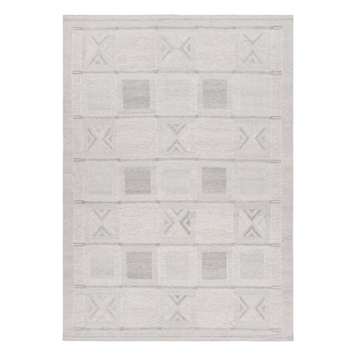 Scandinavian Geometric Rug In Light Gray