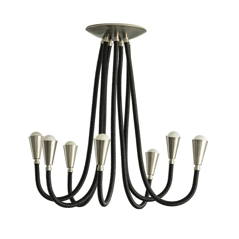 Meander Leather Chandelier 7 Arm