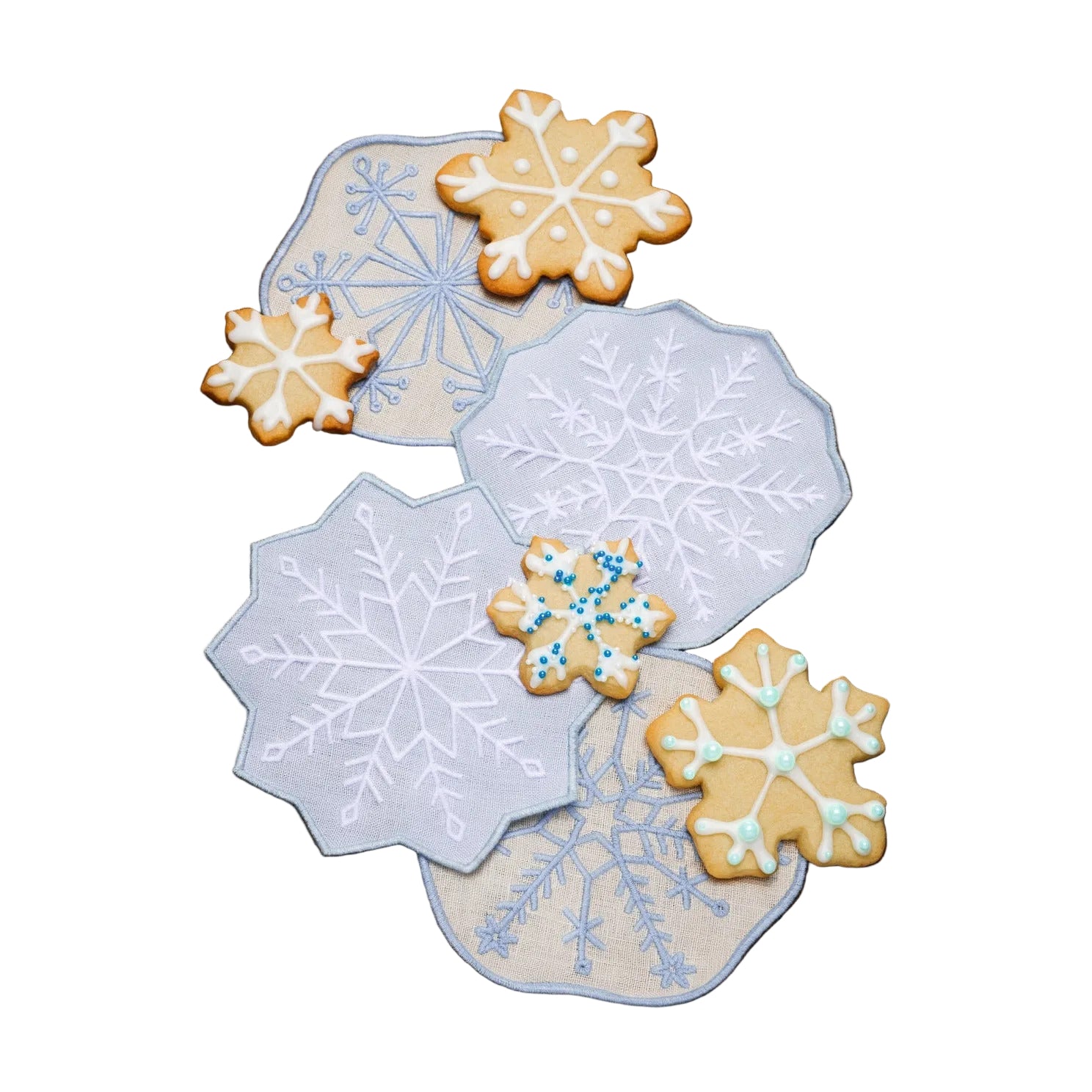 Snowflakes Cocktail Napkins, Set of 4 Eleish Van Breems Home