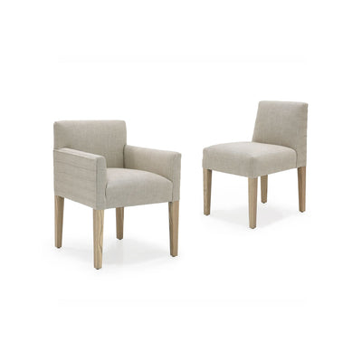 Thibaut Armless Dining Chair in Textured Oyster