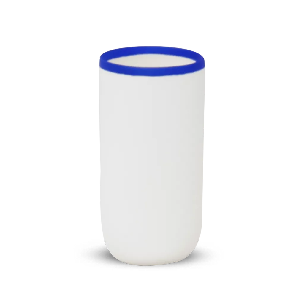 Tina Frey Design Ligne Tall White Cup With Cobalt Rim Eleish Van Breems Home