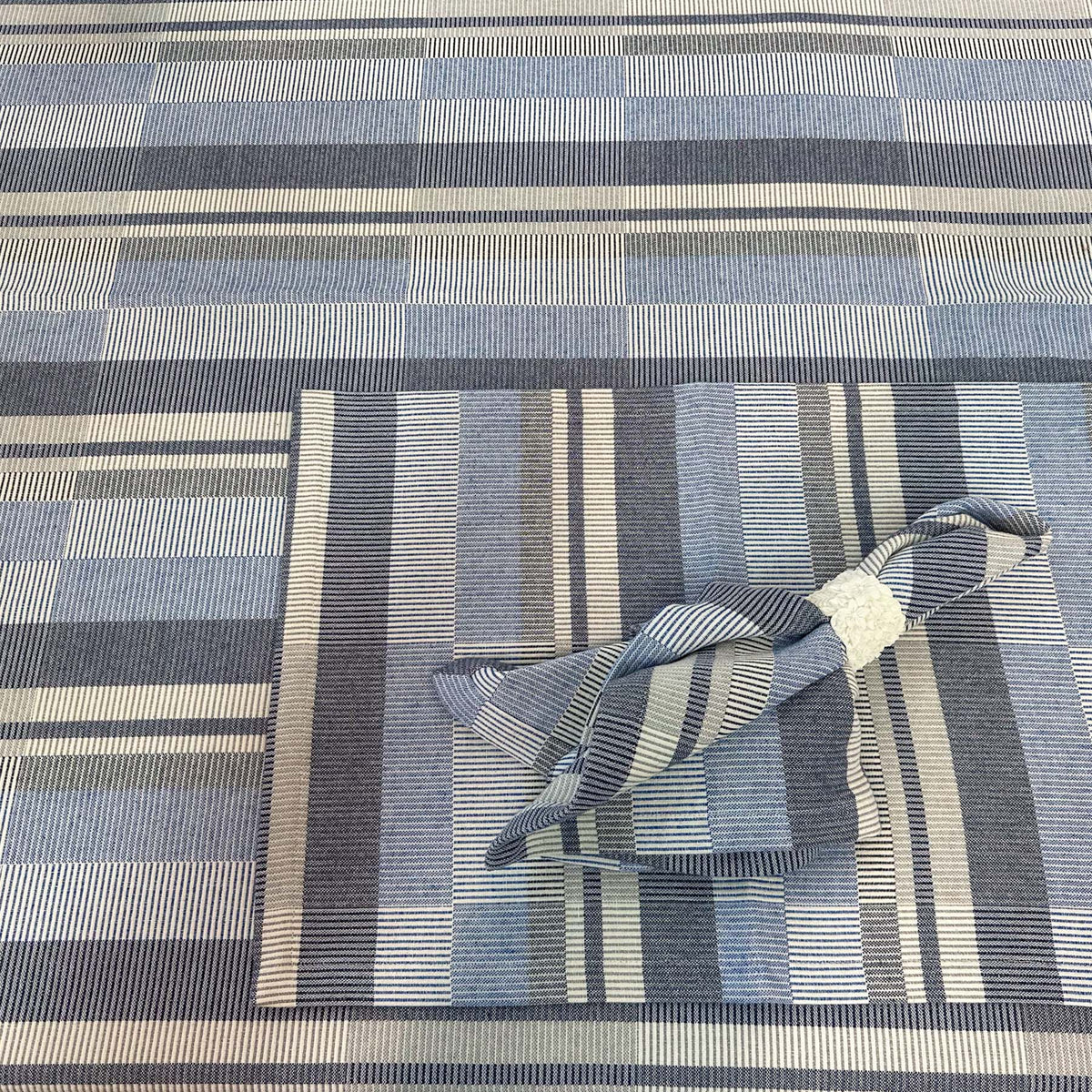 Viola Woven Tablecloth, Navy &amp; Cobalt Eleish Van Breems Home