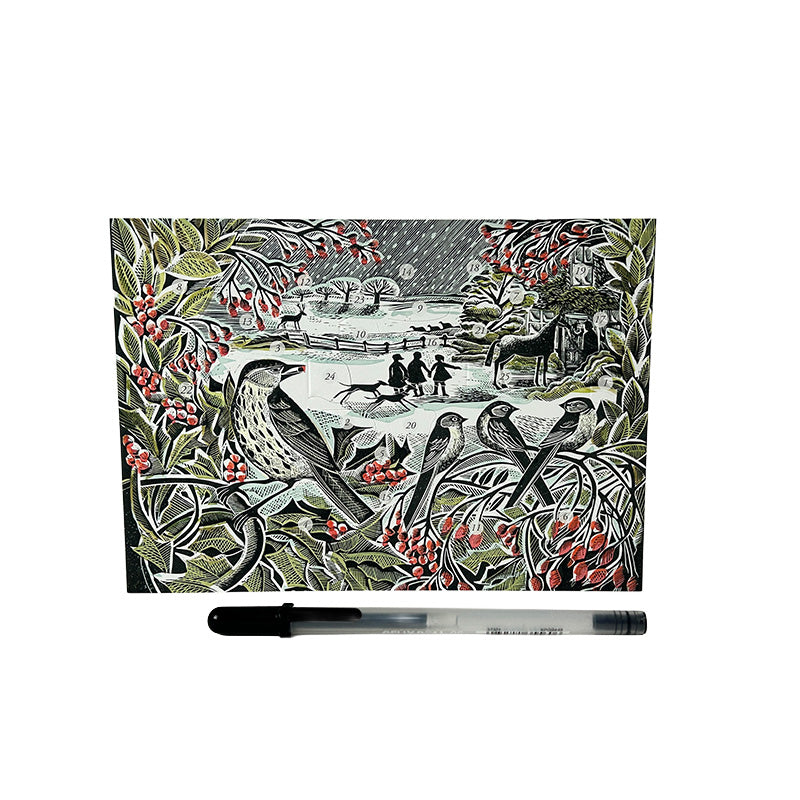 Holly Hedge Mini Advent Card - Angela Harding Eleish Van Breems Home
