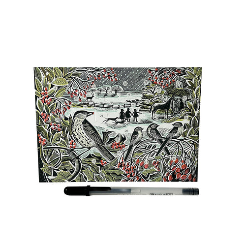 Holly Hedge Mini Advent Card - Angela Harding